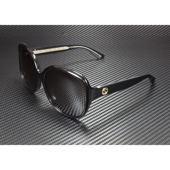 Gucci Oval Black Women's 61mm Sunglasses - Picture 1 of 5